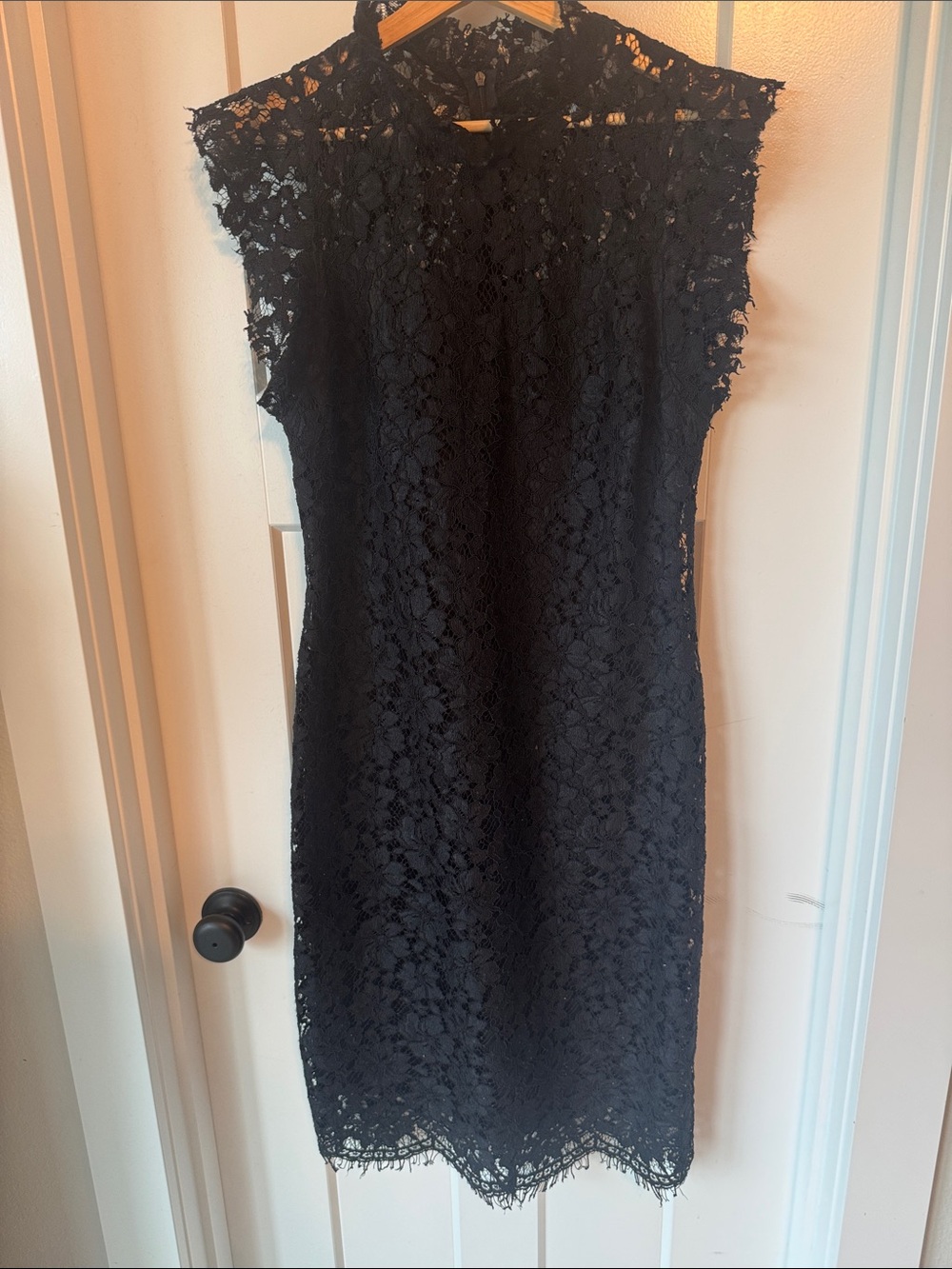 Enfocus Studio Black Lace Midi Sheath Dress